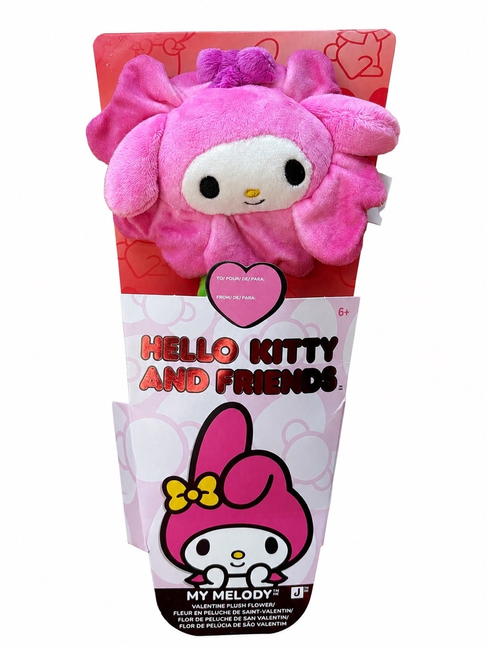 🧸 2/$45 - SANRIO NWT My Melody Flower Bouquet Plush Hello Kitty To/From Gift